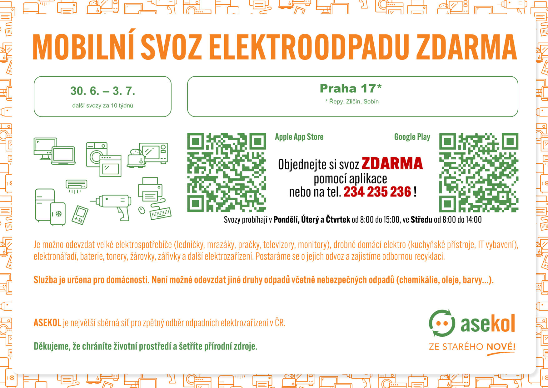 Mobilní svoz elektroodpadu