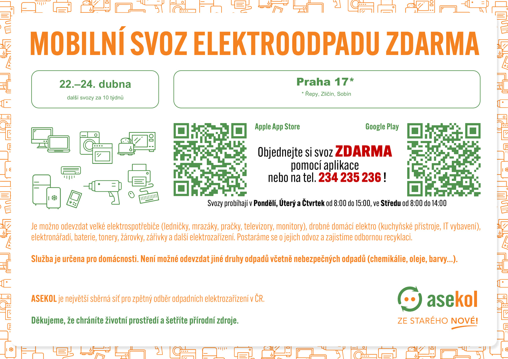 Mobilní svozy odpadních elektrozařízení