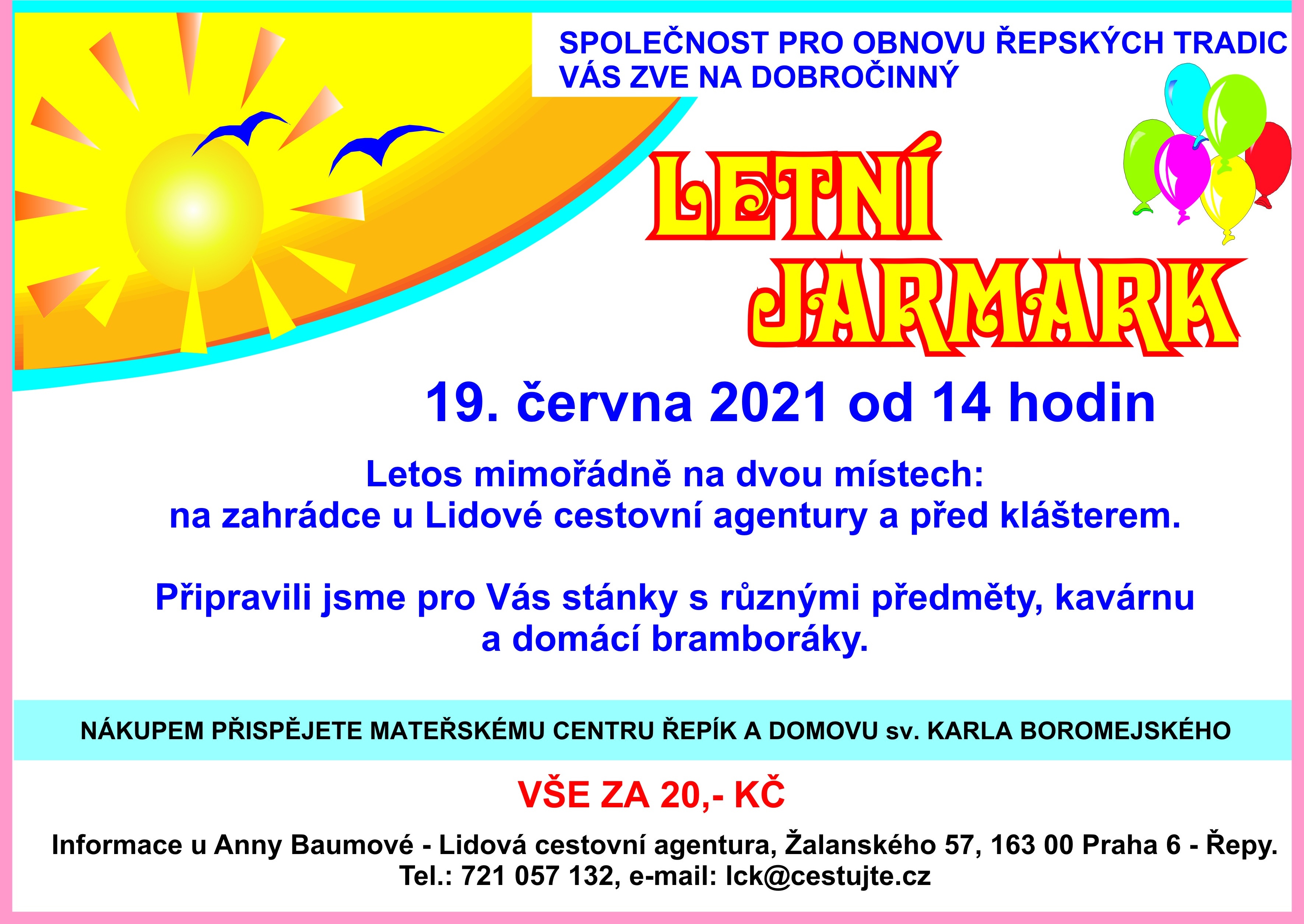Pozvánka na dobročinný letní jarmark