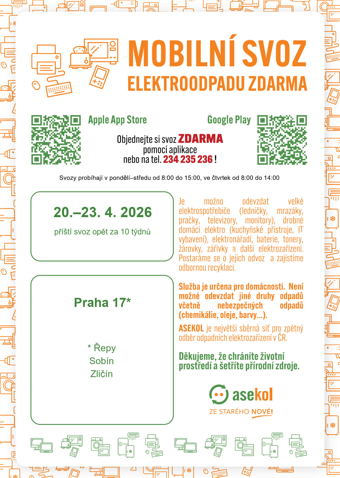 Mobilní svoz elektroodpadu