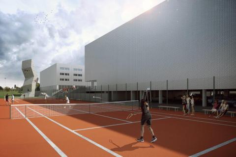 Sportovní centrum tenis, lezecká stěna